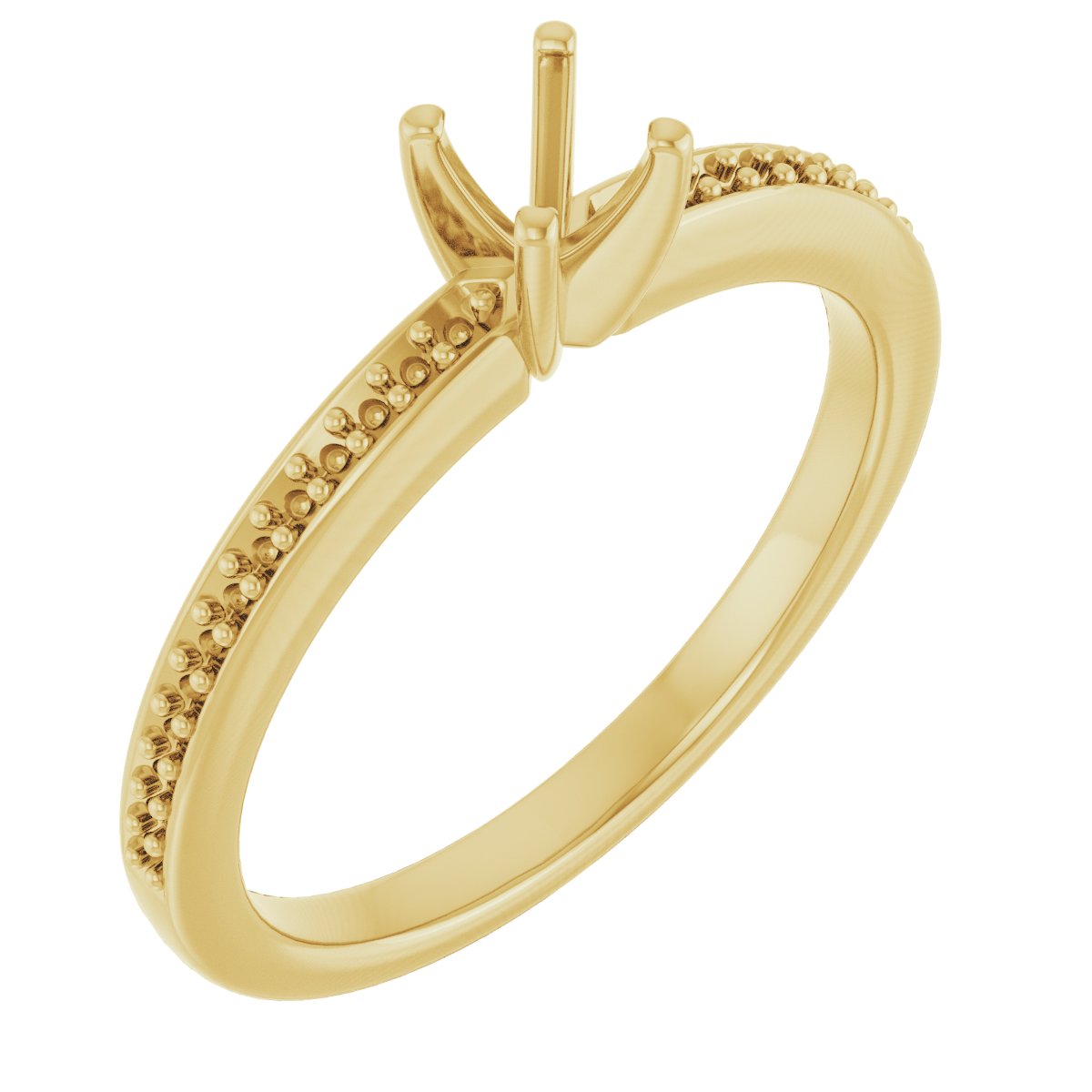 14K Yellow Gold 3 mm Square Engagement Ring Mounting