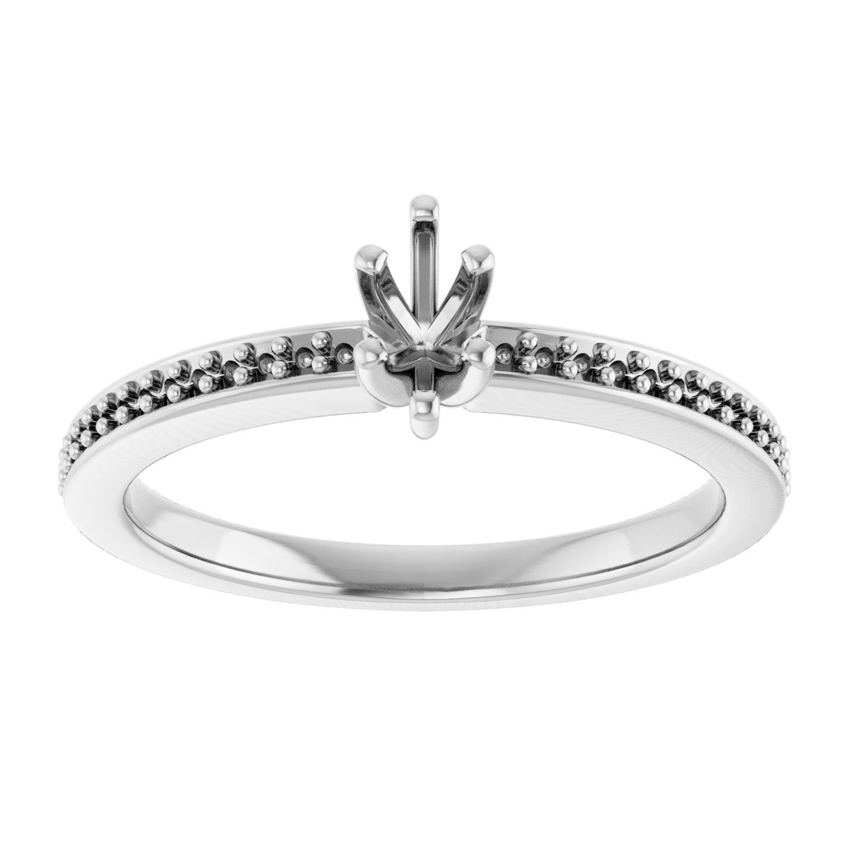 14K White Gold 5x3 mm Marquise Engagement Ring Mounting