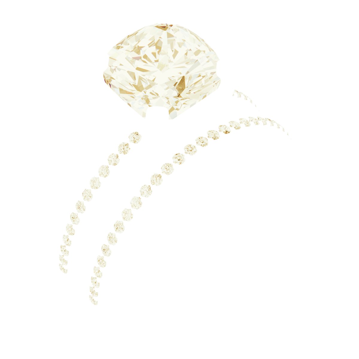 14K Yellow Gold 8 mm Cushion Engagement Ring Mounting fully set