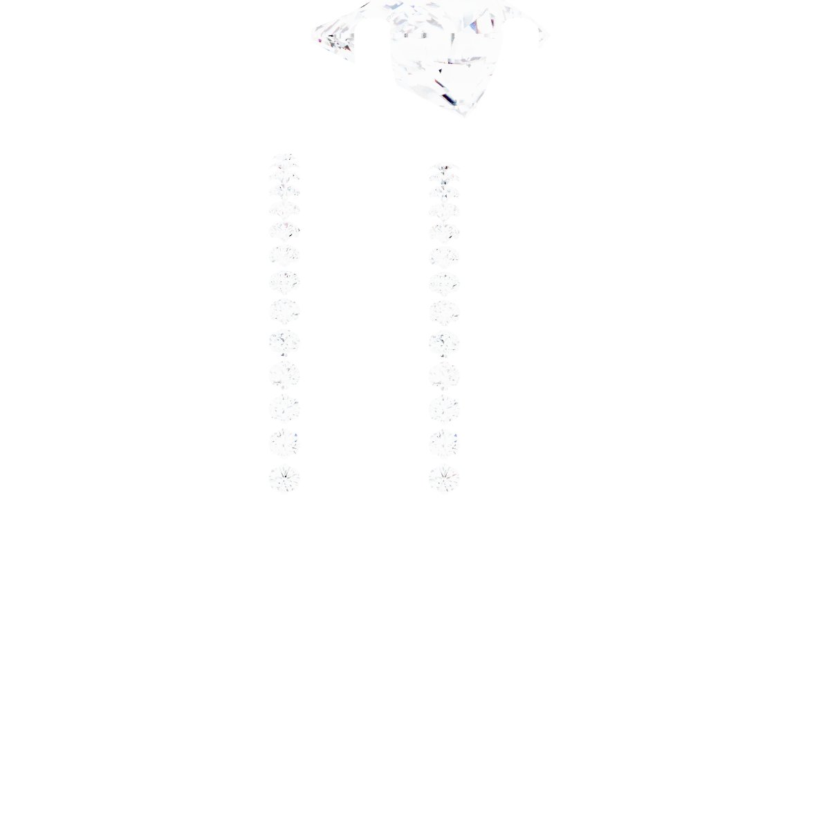 14K White Gold 8x6 mm Pear Engagement Ring Mounting fully set