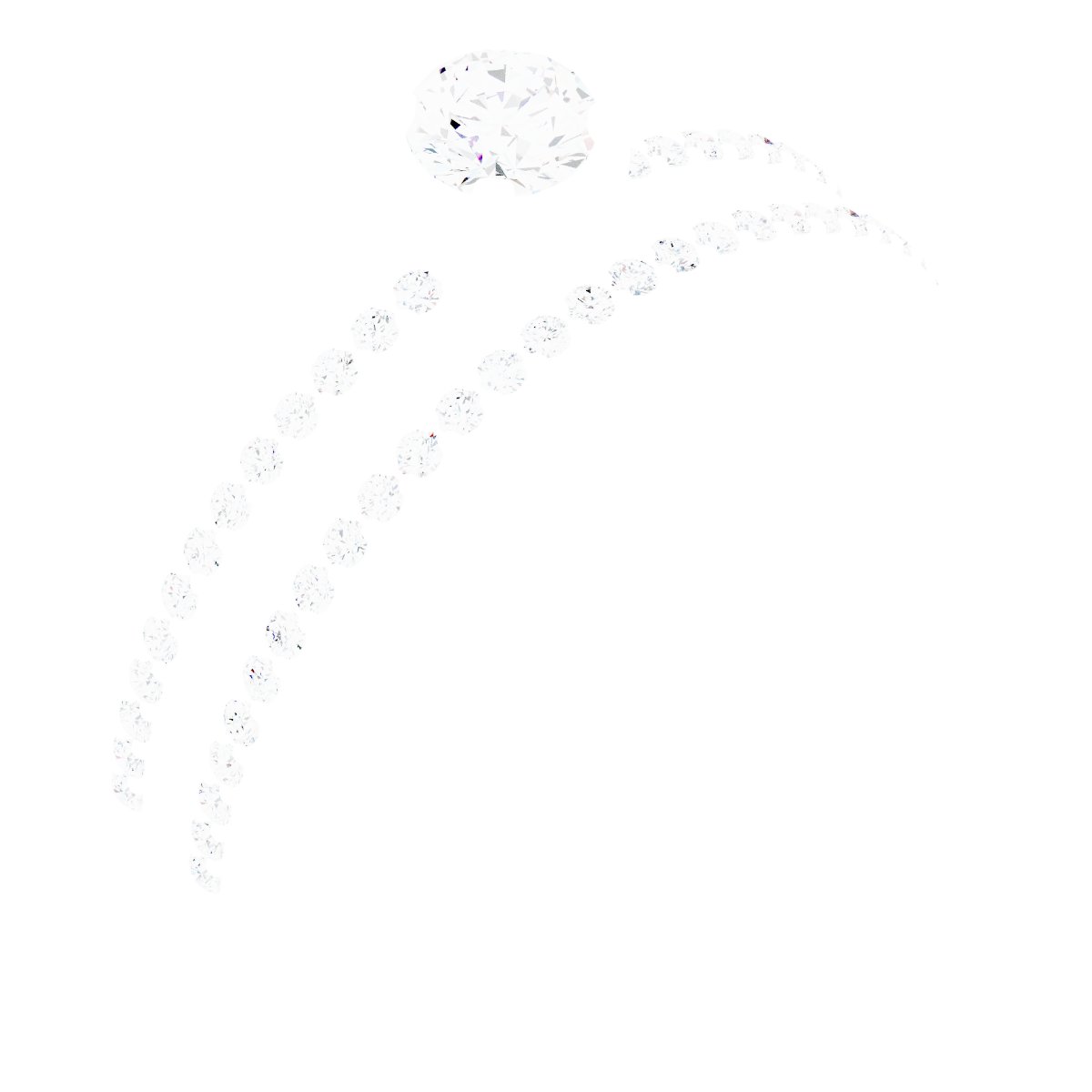 18K White Gold 3.75 mm Round Engagement Ring Mounting fully set