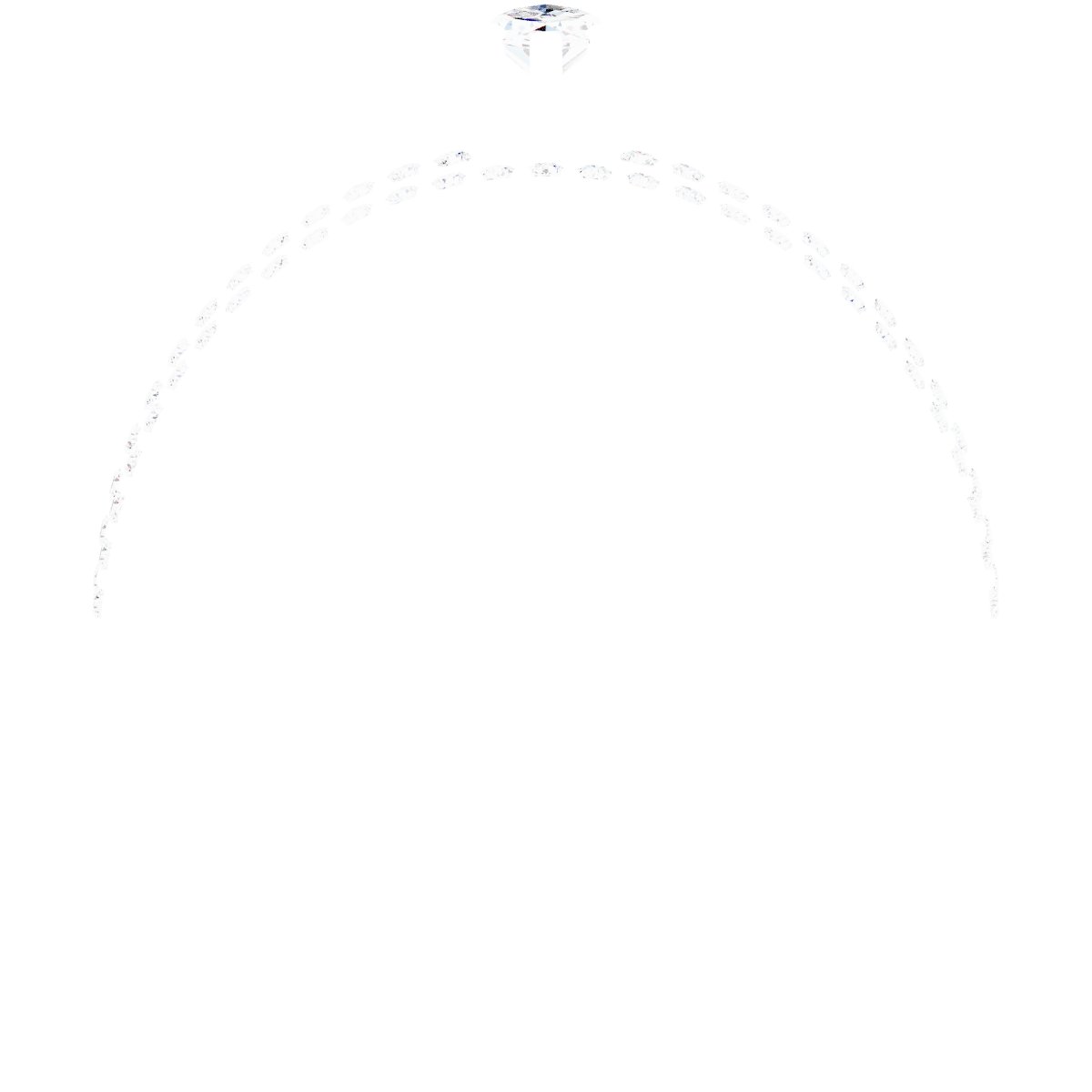14K White Gold 5x3 mm Marquise Engagement Ring Mounting fully set