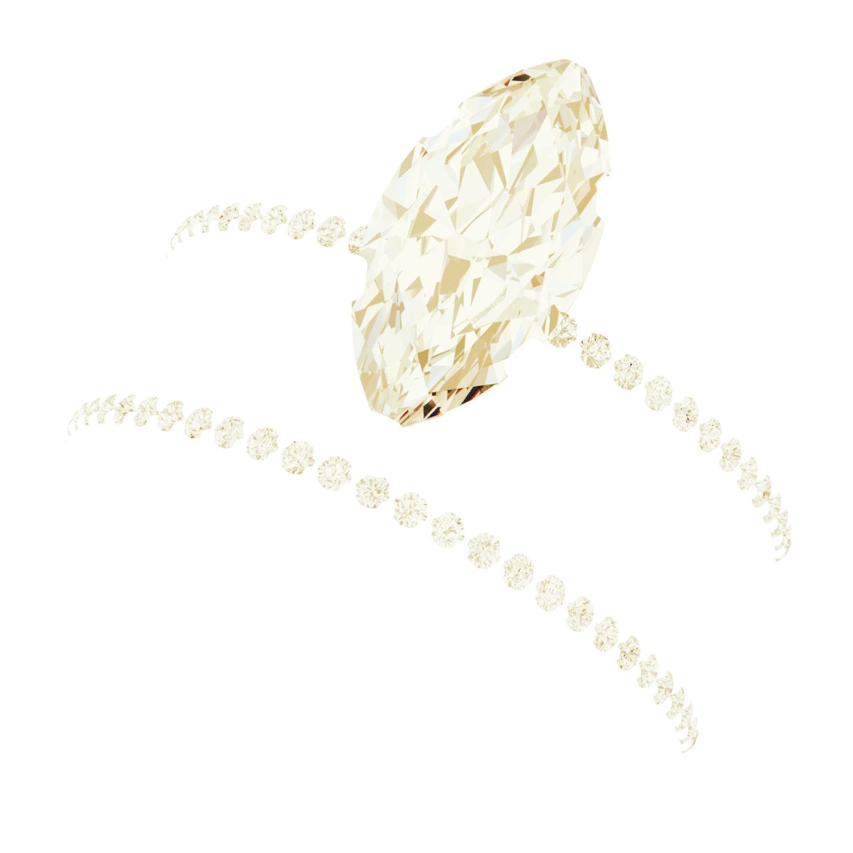 18K Yellow/White Gold 12x6 mm Marquise Engagement Ring Mounting fully set