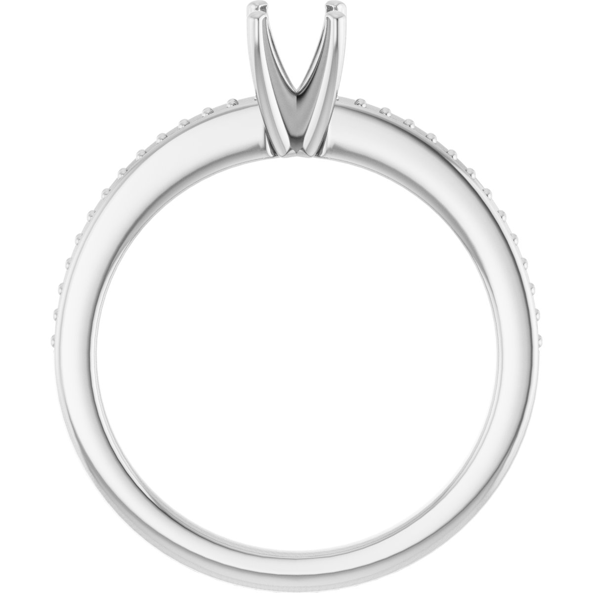 Platinum 3.25 mm Square Engagement Ring Mounting