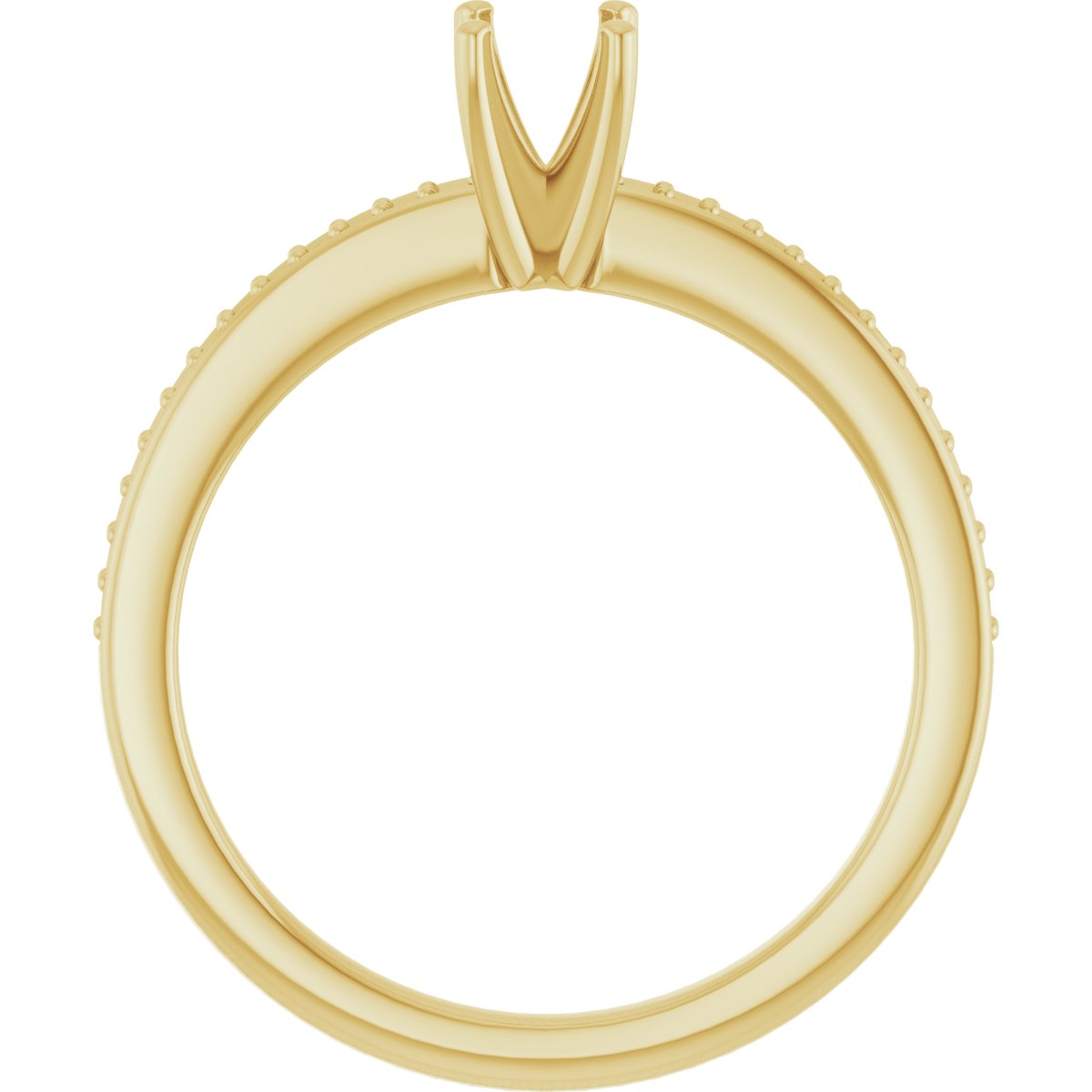 18K Yellow Gold 3.25 mm Square Engagement Ring Mounting