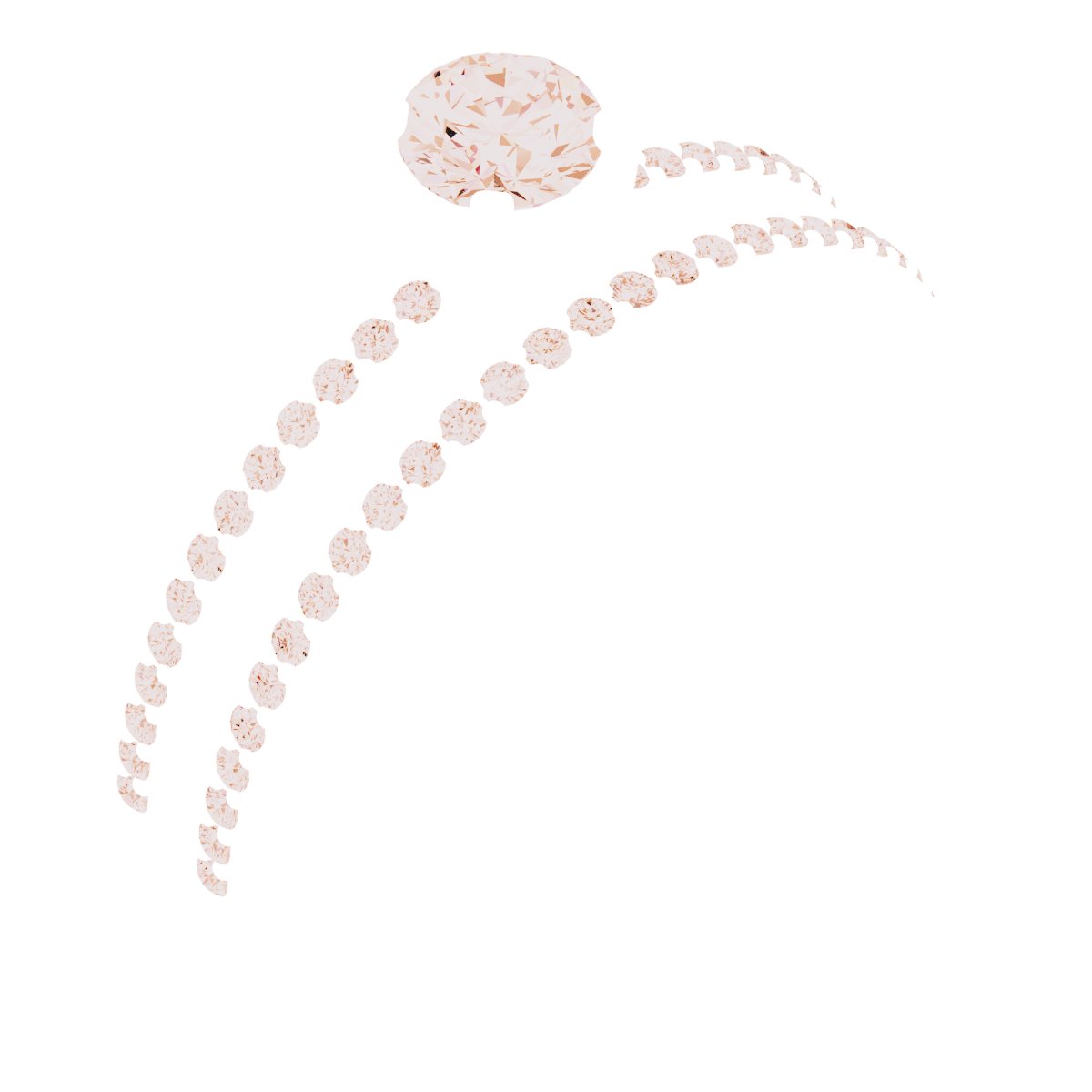 18K Rose Gold 4.1 mm Round Engagement Ring Mounting fully set