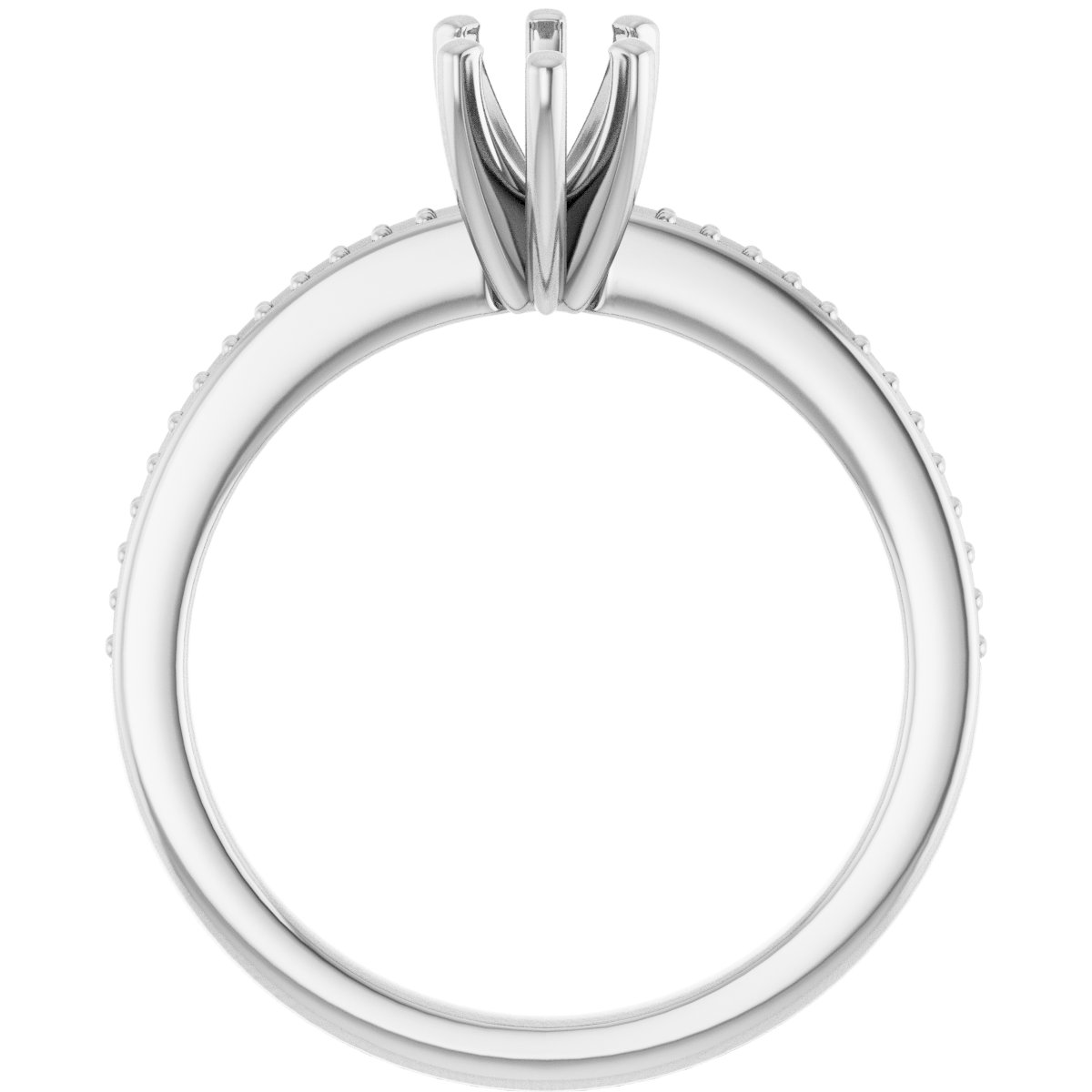 14K White Gold 7x5 mm Pear Engagement Ring Mounting