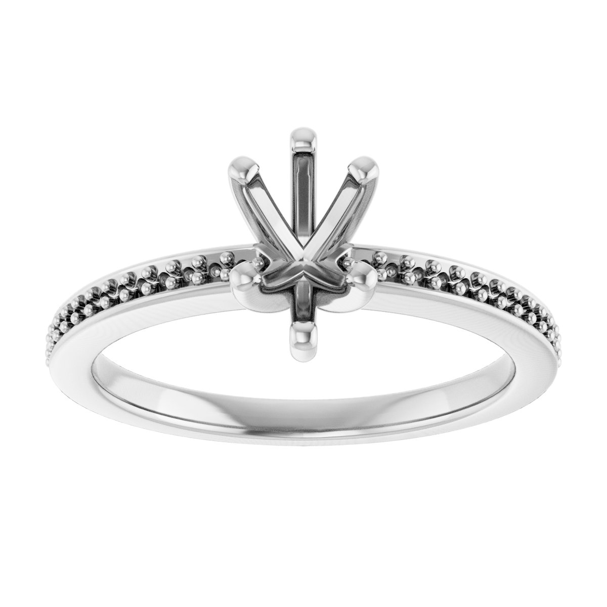14K White Gold 7x5 mm Pear Engagement Ring Mounting