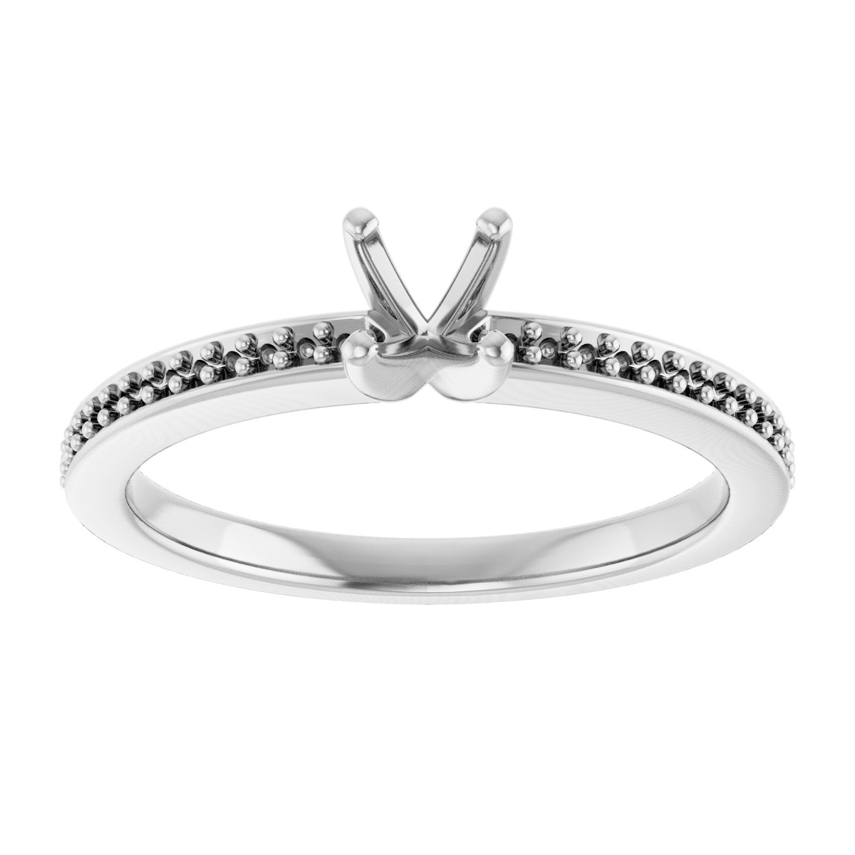 Platinum 3.25 mm Square Engagement Ring Mounting