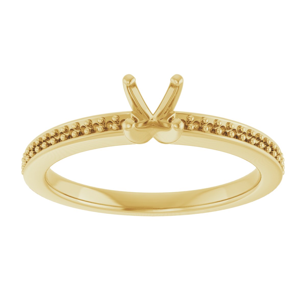 18K Yellow Gold 3.25 mm Square Engagement Ring Mounting