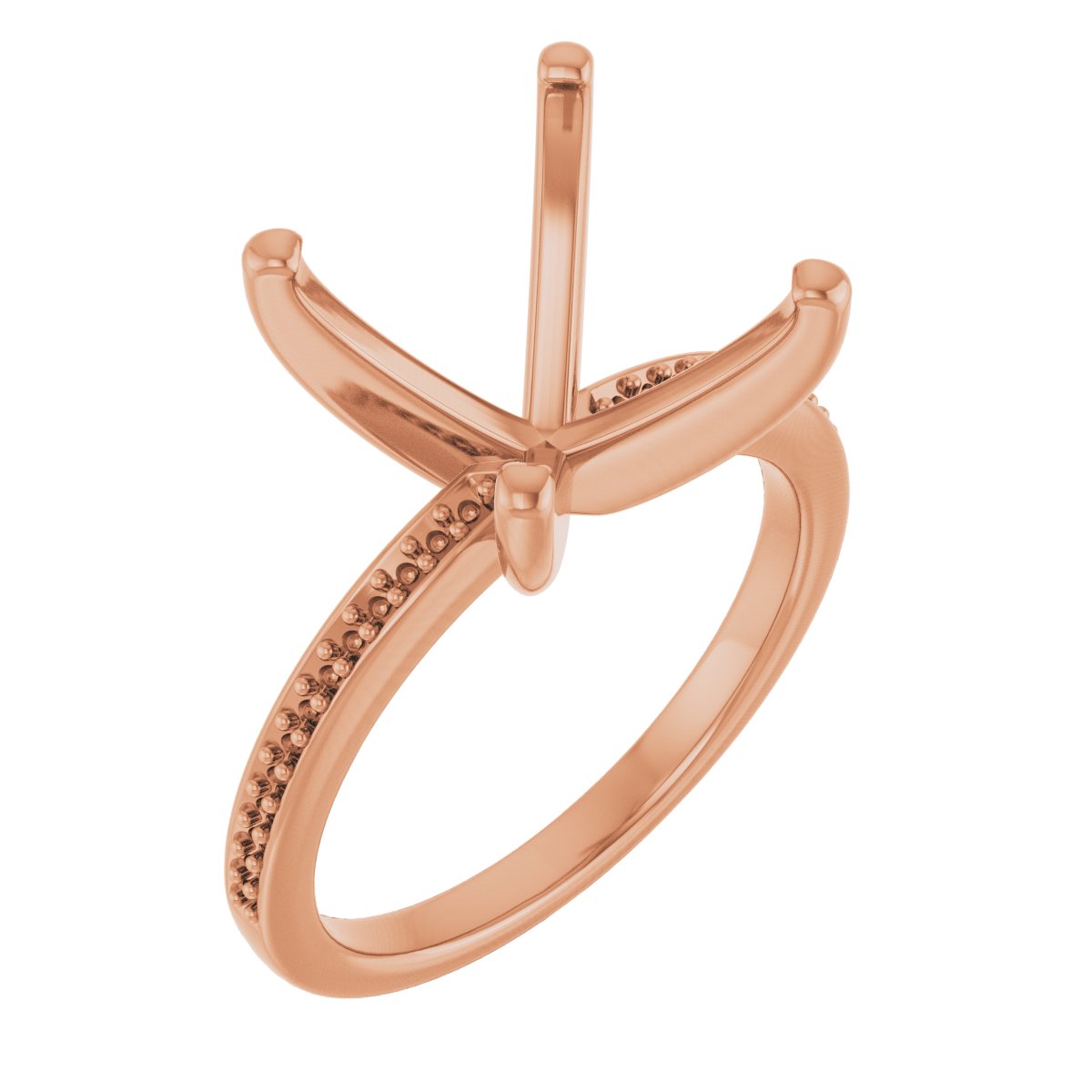 18K Rose Gold 9 mm Square Engagement Ring Mounting