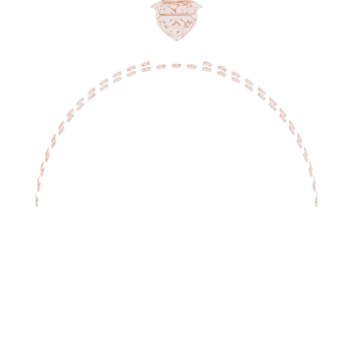 14K Rose Gold 4 mm Square Engagement Ring Mounting fully set