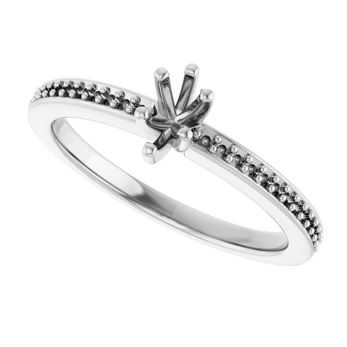 Platinum 5x3 mm Pear Engagement Ring Mounting fully set