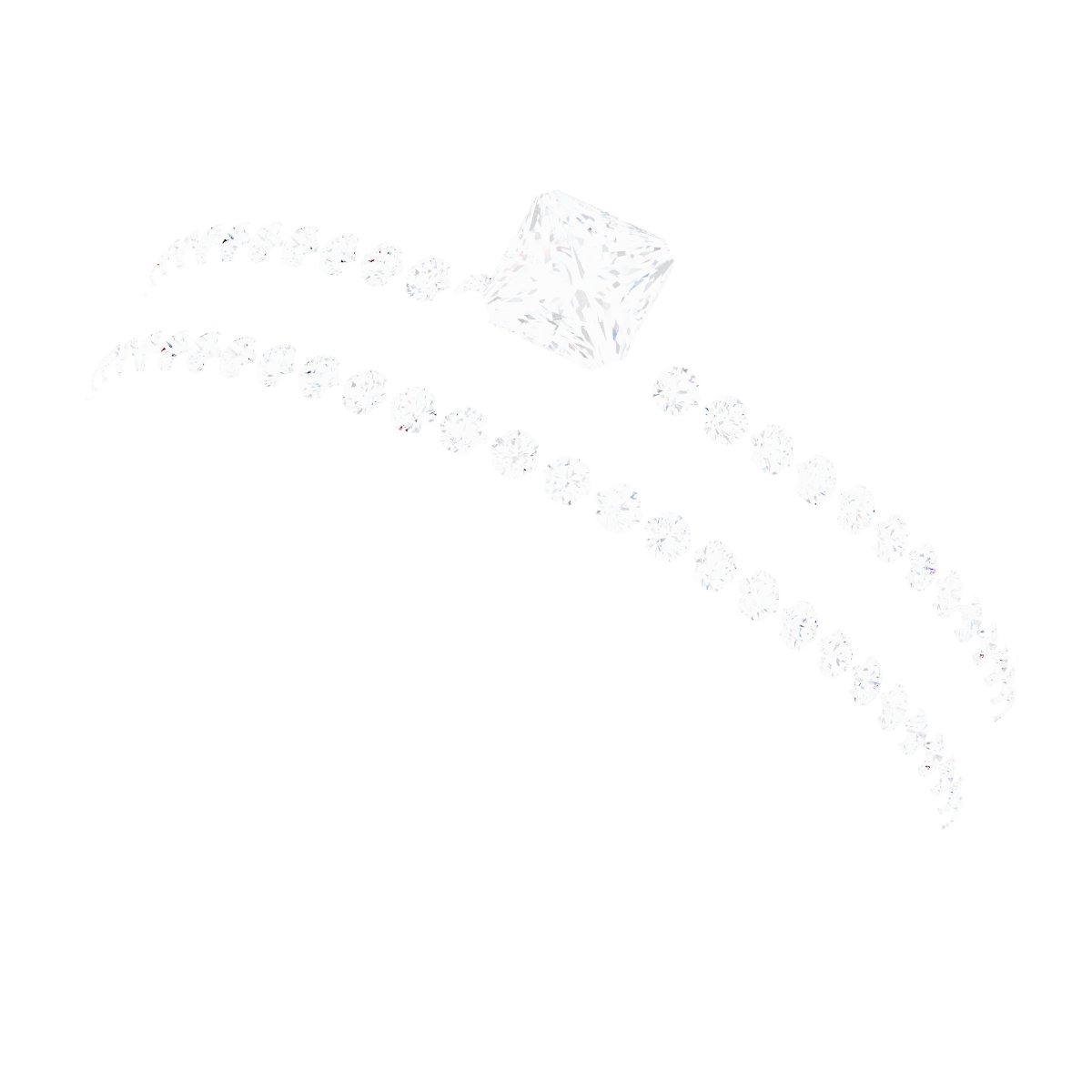 14K White/Rose Gold 3 mm Square Engagement Ring Mounting fully set