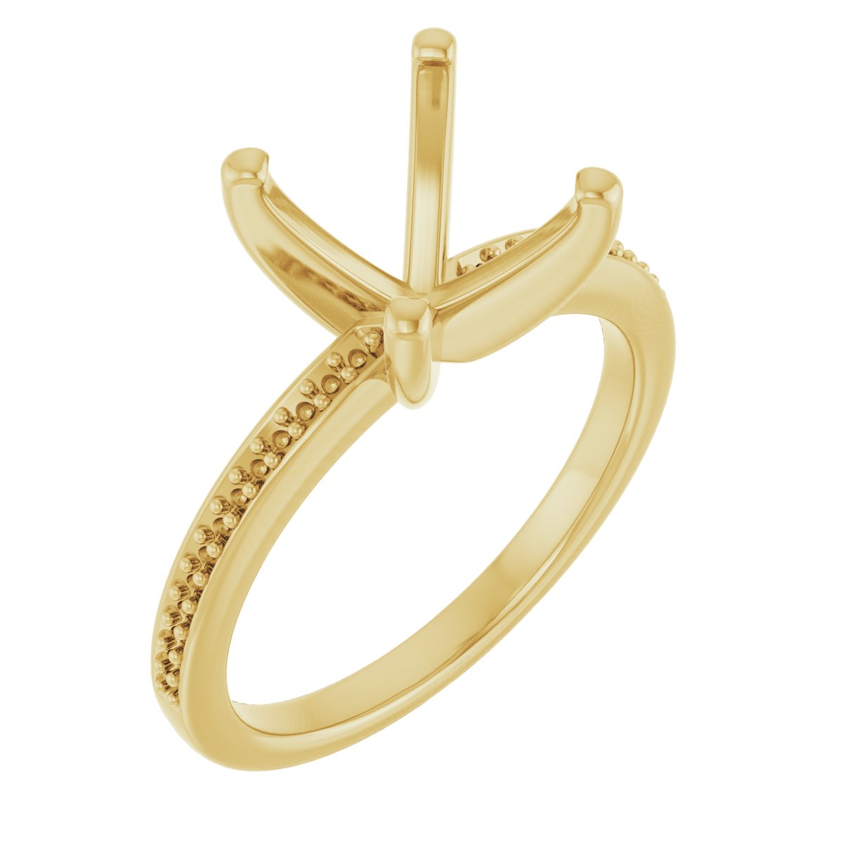 14K Yellow Gold 9.4 mm Round Engagement Ring Mounting