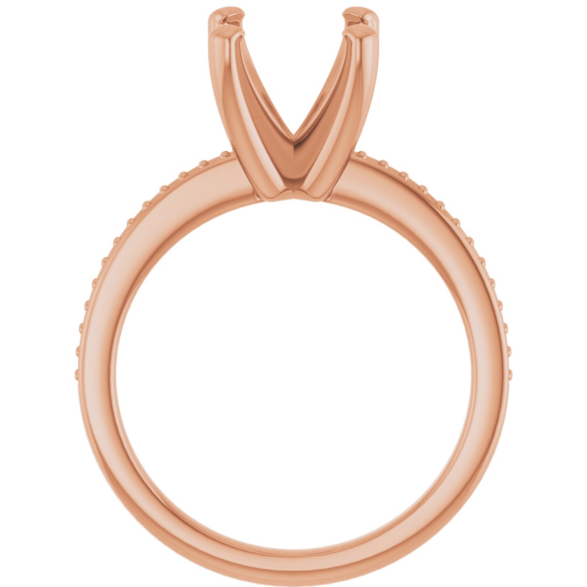 18K Rose Gold 8 mm Cushion Engagement Ring Mounting