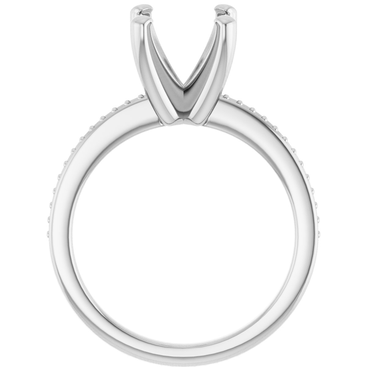 Platinum 8 mm Cushion Engagement Ring Mounting