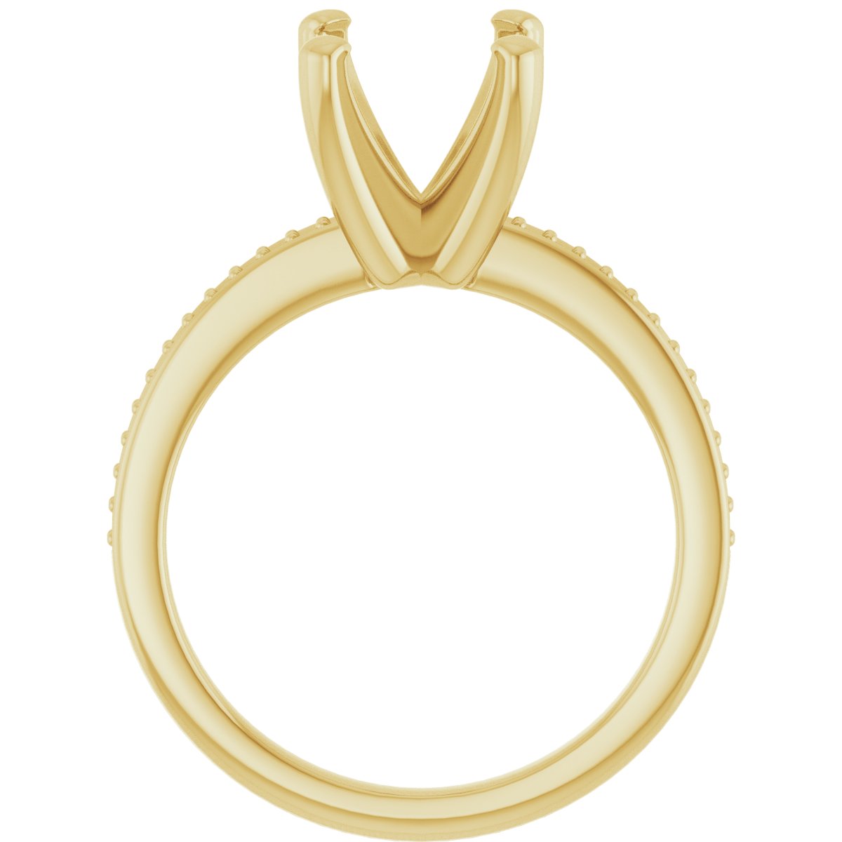 14K Yellow Gold 8 mm Cushion Engagement Ring Mounting