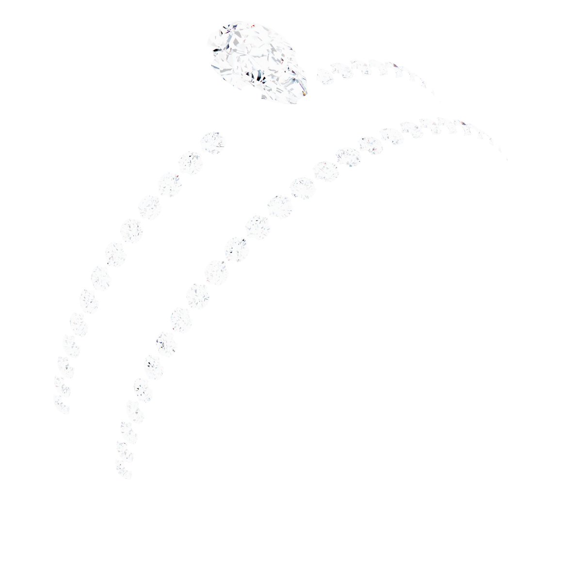 Platinum 5x3 mm Pear Engagement Ring Mounting fully set