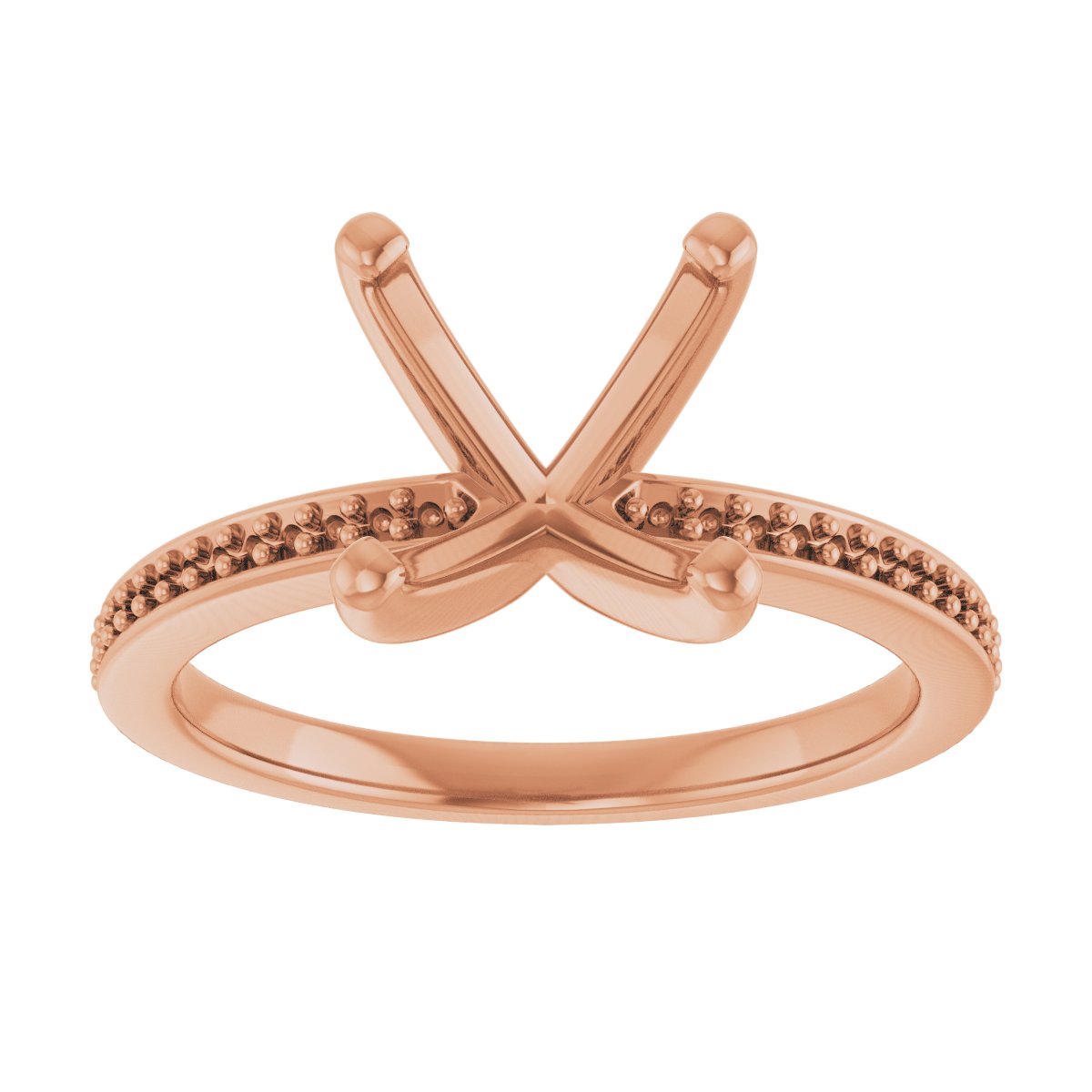 18K Rose Gold 9.4 mm Round Engagement Ring Mounting