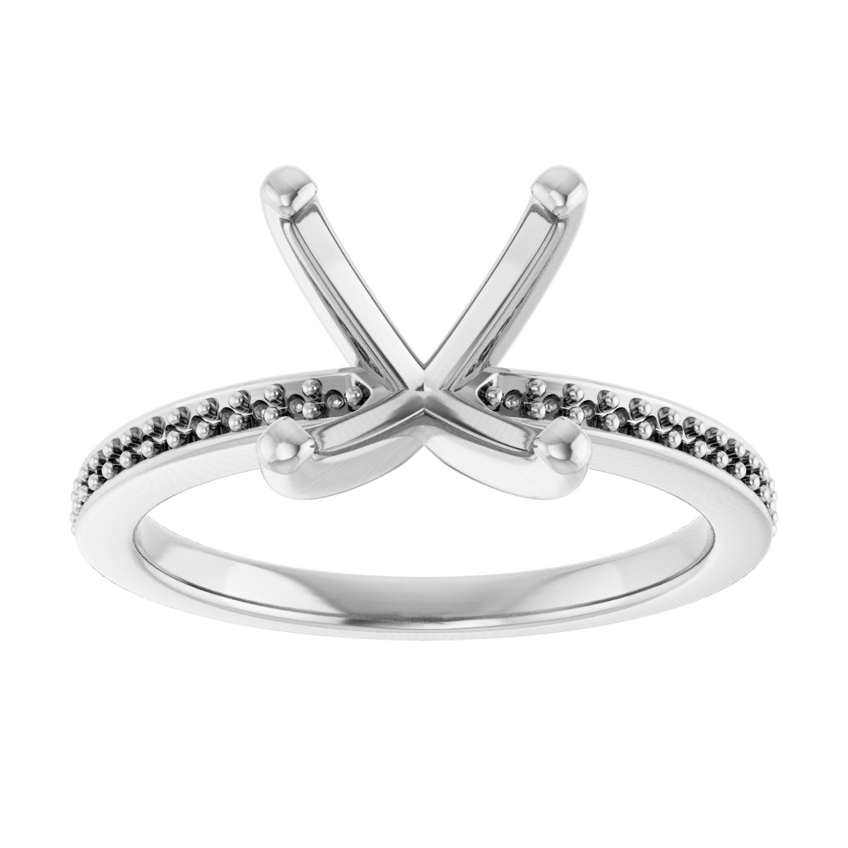 Platinum 9.4 mm Round Engagement Ring Mounting