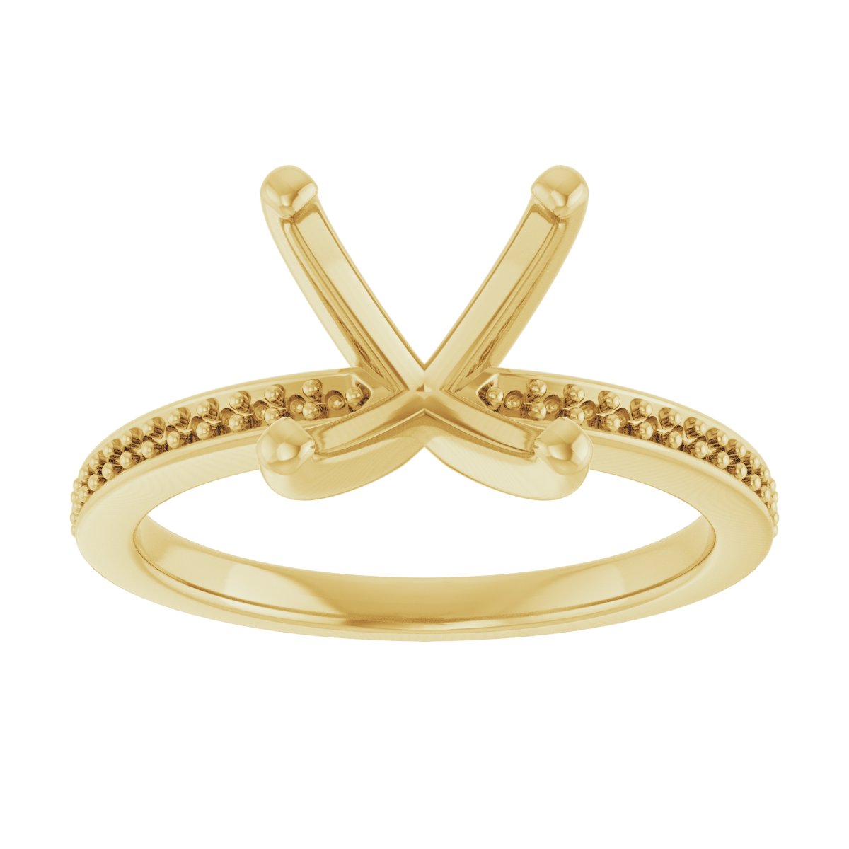 14K Yellow Gold 9.4 mm Round Engagement Ring Mounting