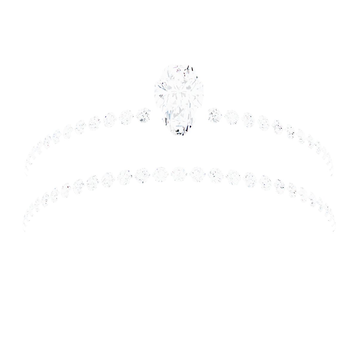 Platinum 5x3 mm Pear Engagement Ring Mounting fully set