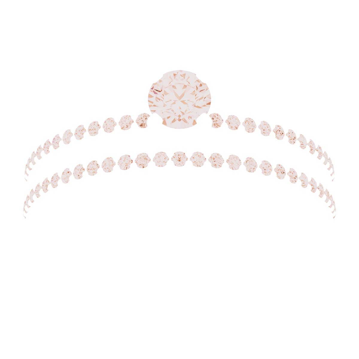 14K Rose Gold 3.8 mm Round Engagement Ring Mounting fully set