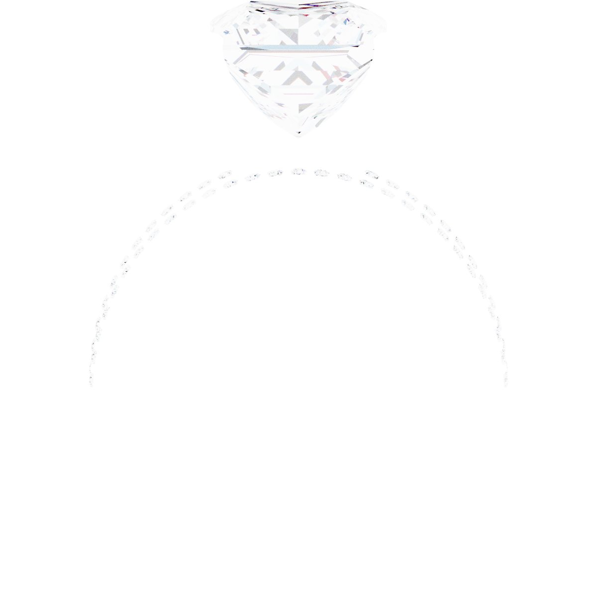 18K White/Rose Gold 9 mm Square Engagement Ring Mounting fully set