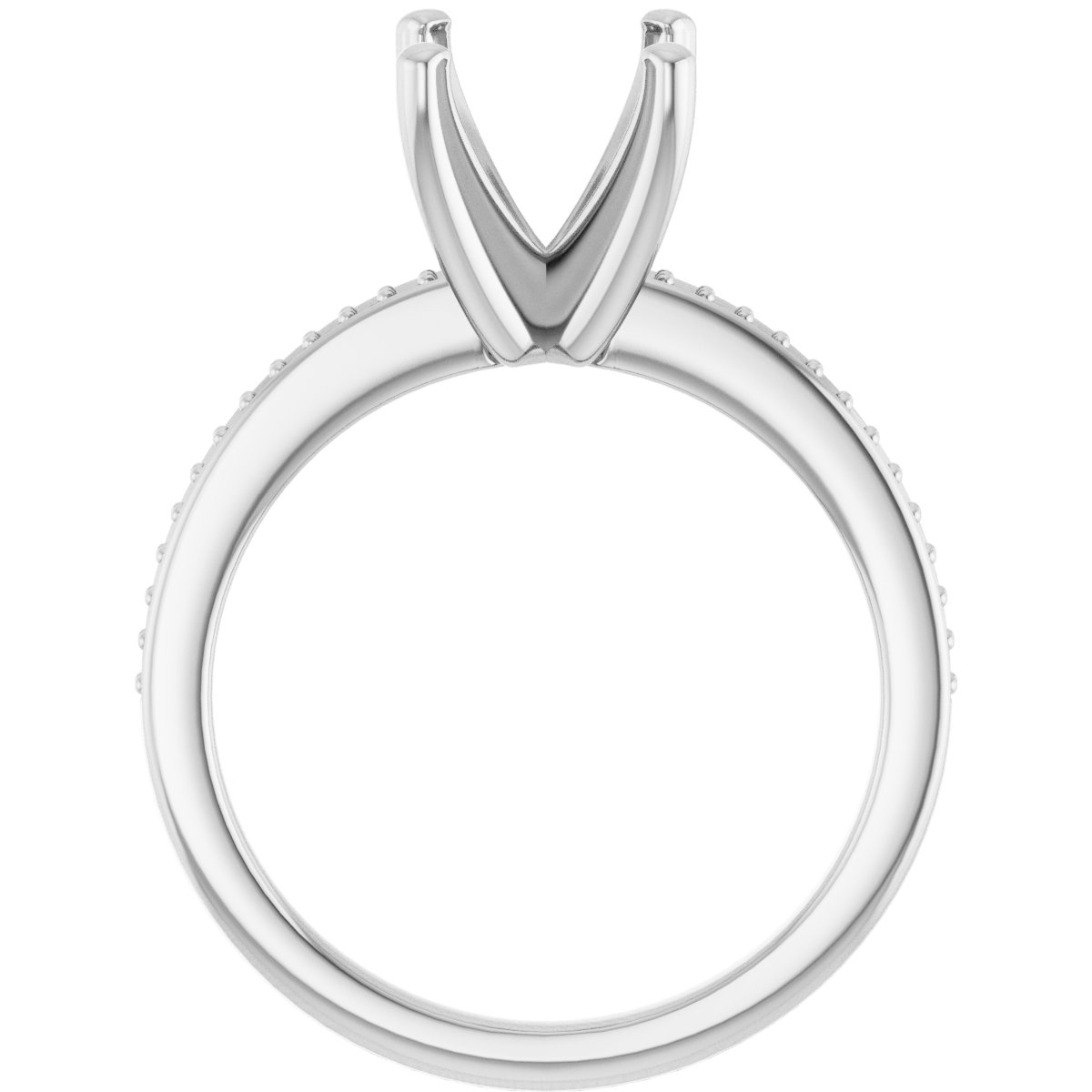 Platinum 7 mm Asscher Engagement Ring Mounting