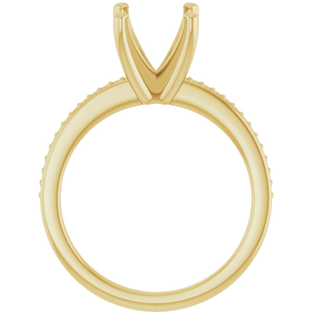 18K Yellow Gold 7 mm Asscher Engagement Ring Mounting