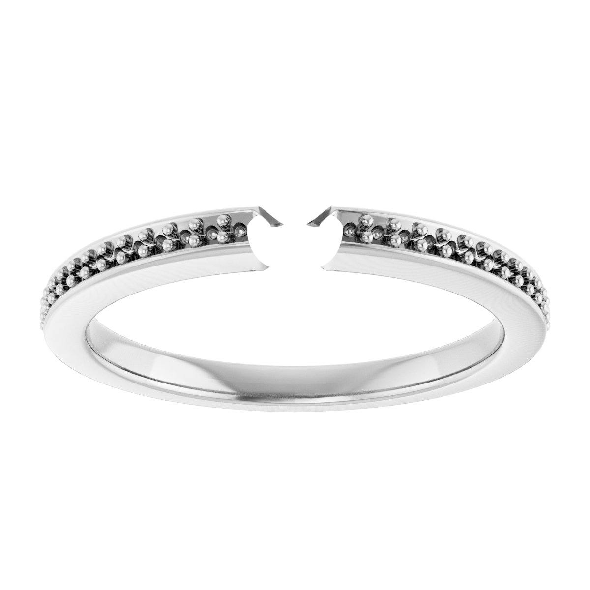 14K White/Yellow Gold 2.5 mm Square Engagement Ring Mounting