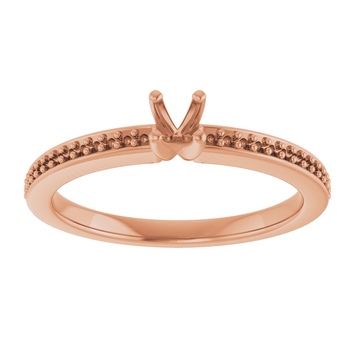14K Rose Gold 2.5 mm Square Engagement Ring Mounting
