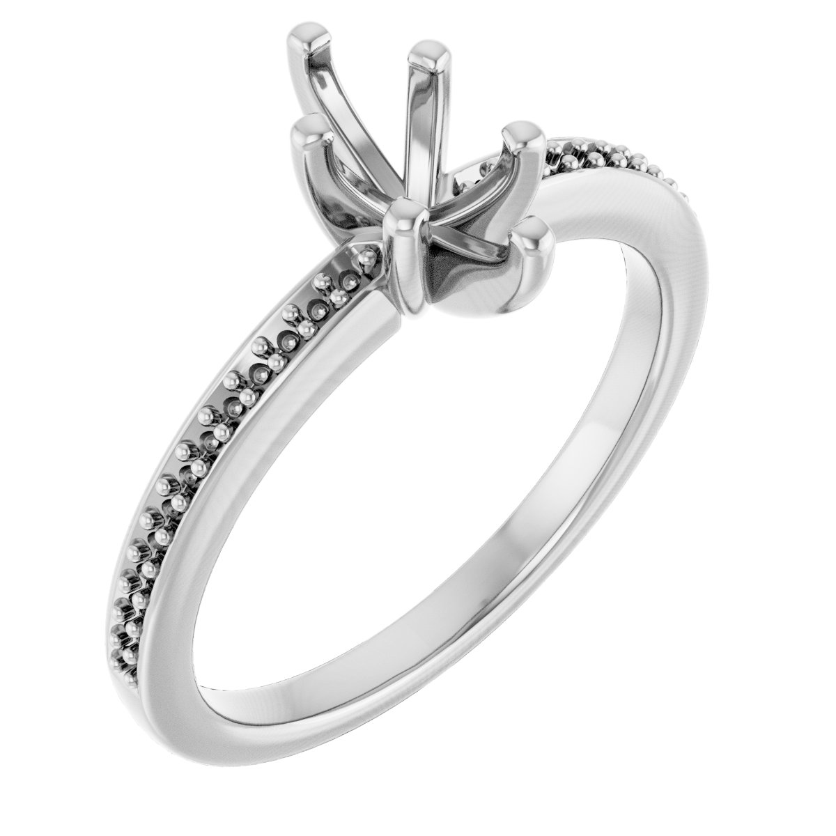 14K White Gold 8x4 mm Marquise Engagement Ring Mounting