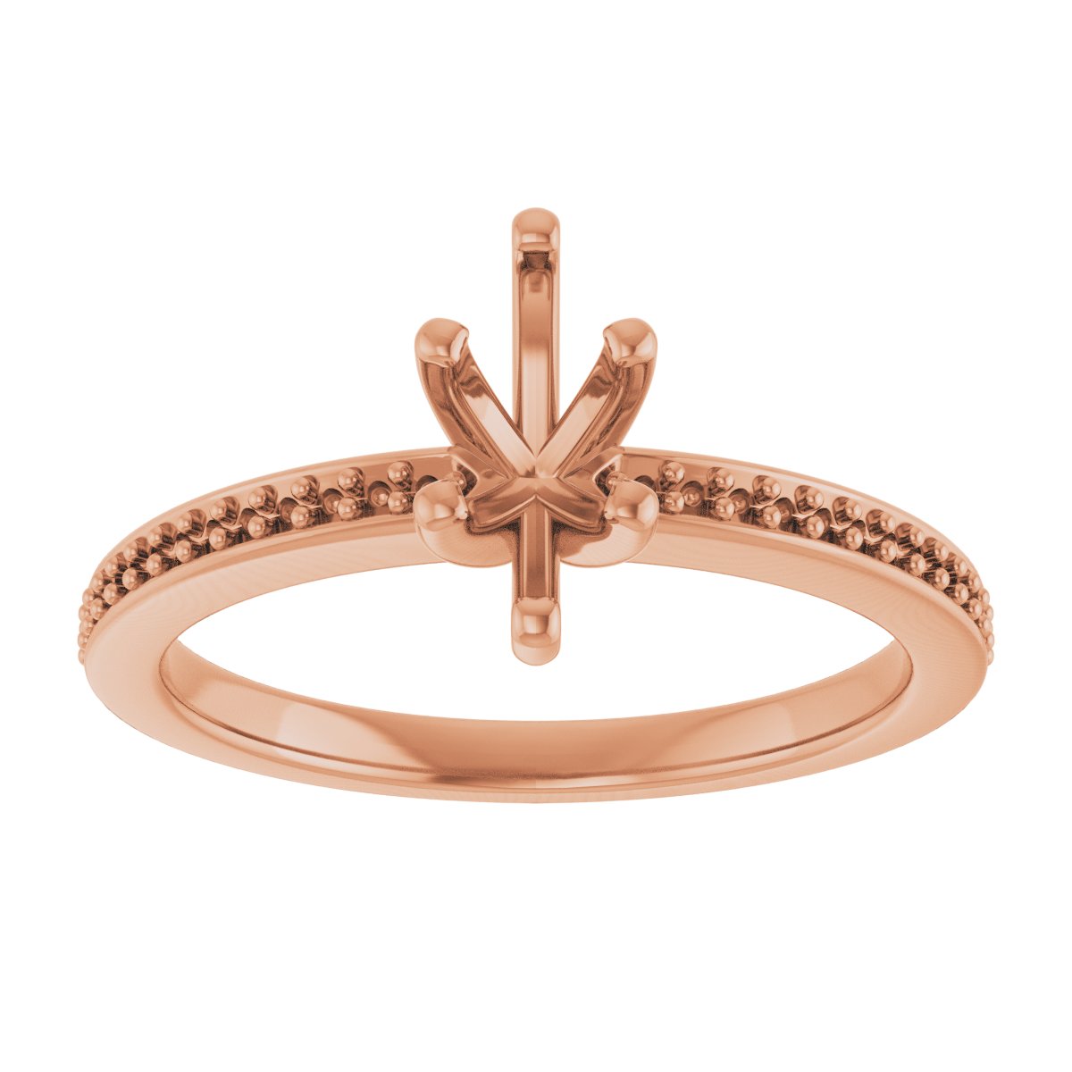 18K Rose Gold 8x4 mm Marquise Engagement Ring Mounting