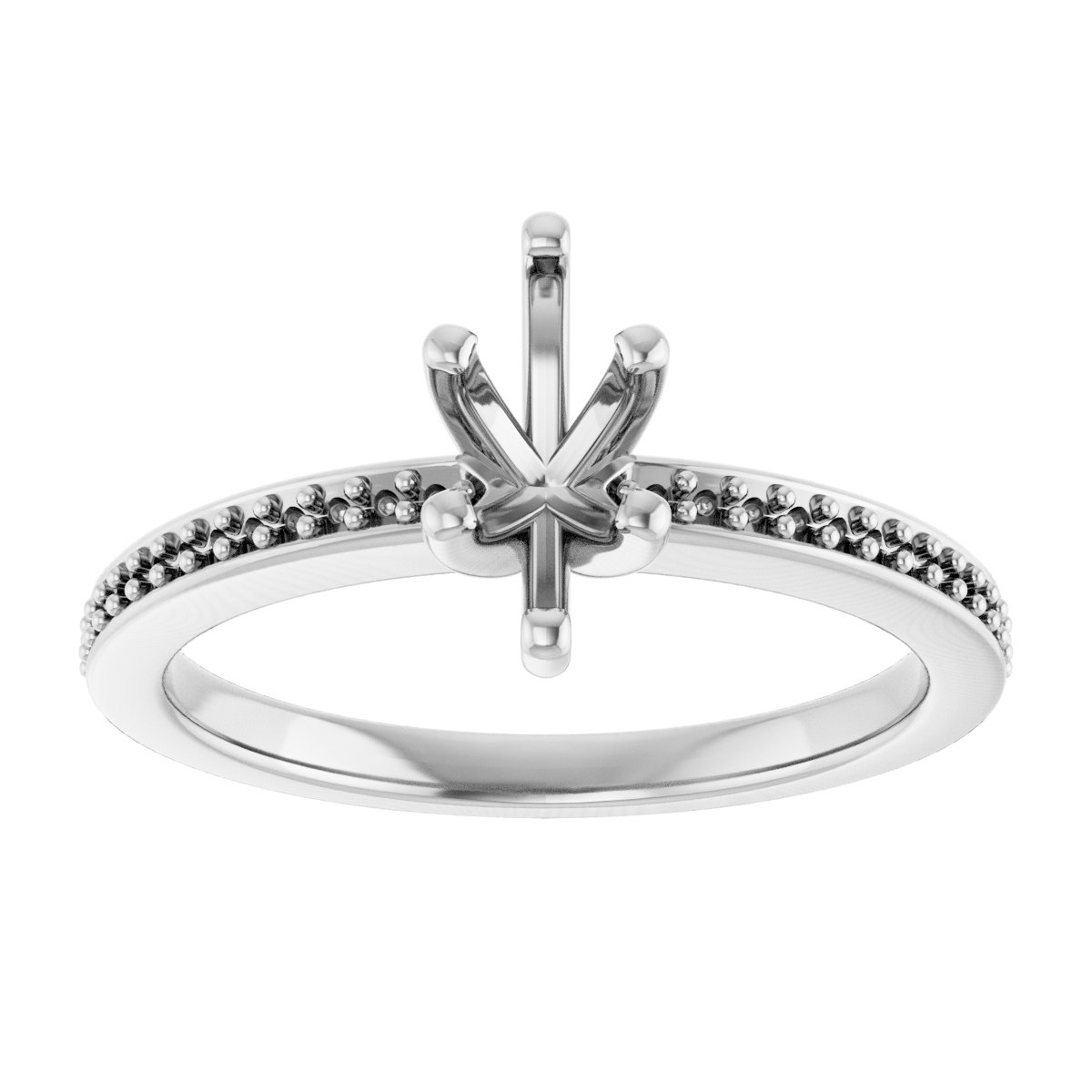 Platinum 8x4 mm Marquise Engagement Ring Mounting