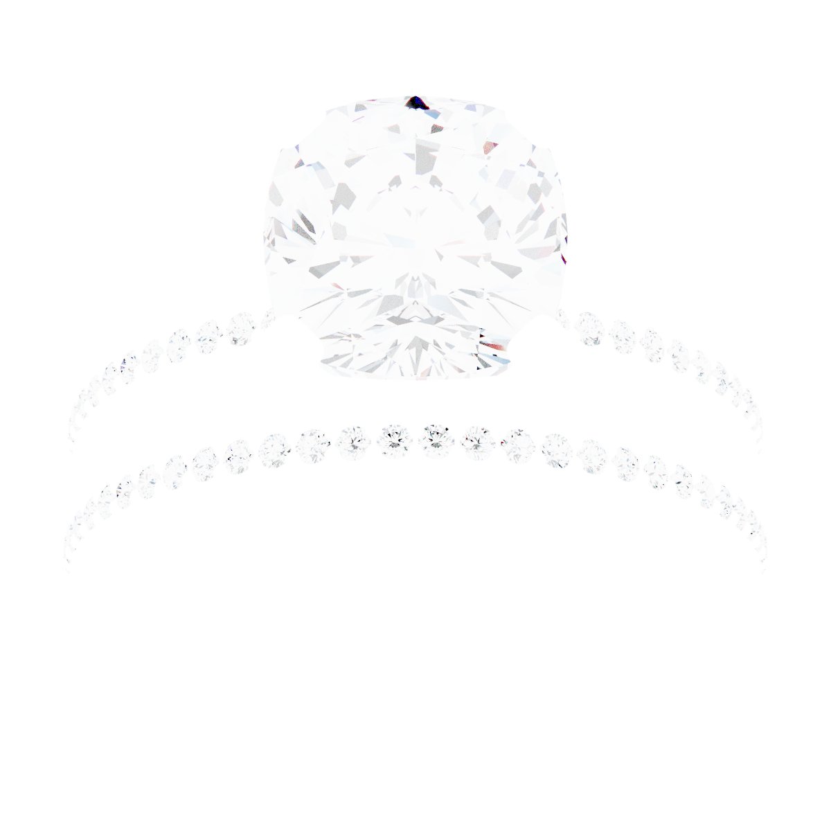 Platinum 8 mm Cushion Engagement Ring Mounting fully set