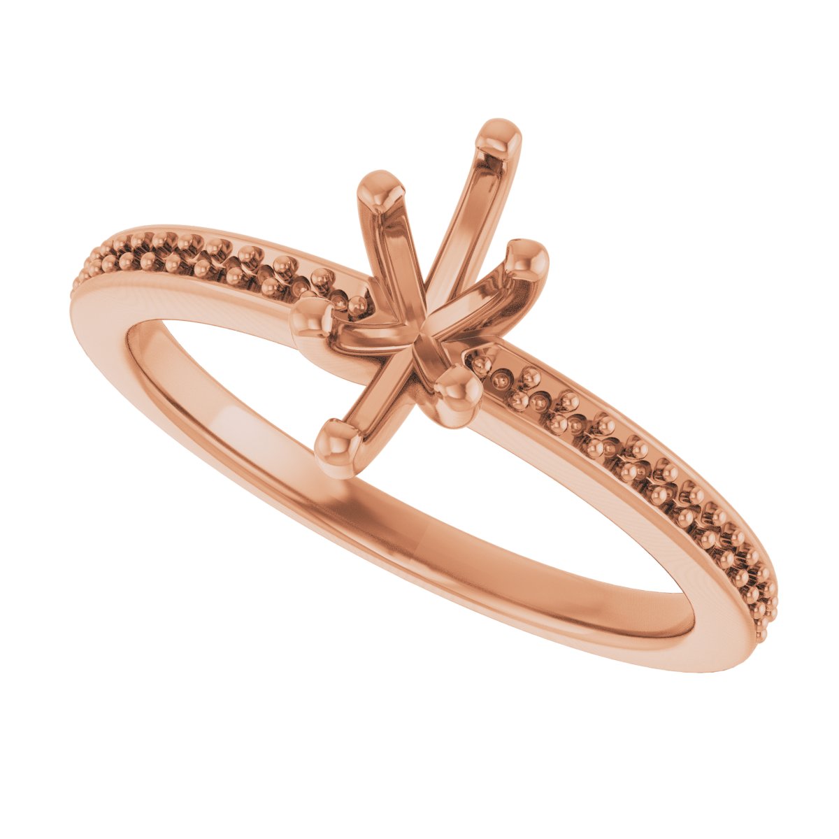 18K Rose Gold 8x4 mm Marquise Engagement Ring Mounting fully set