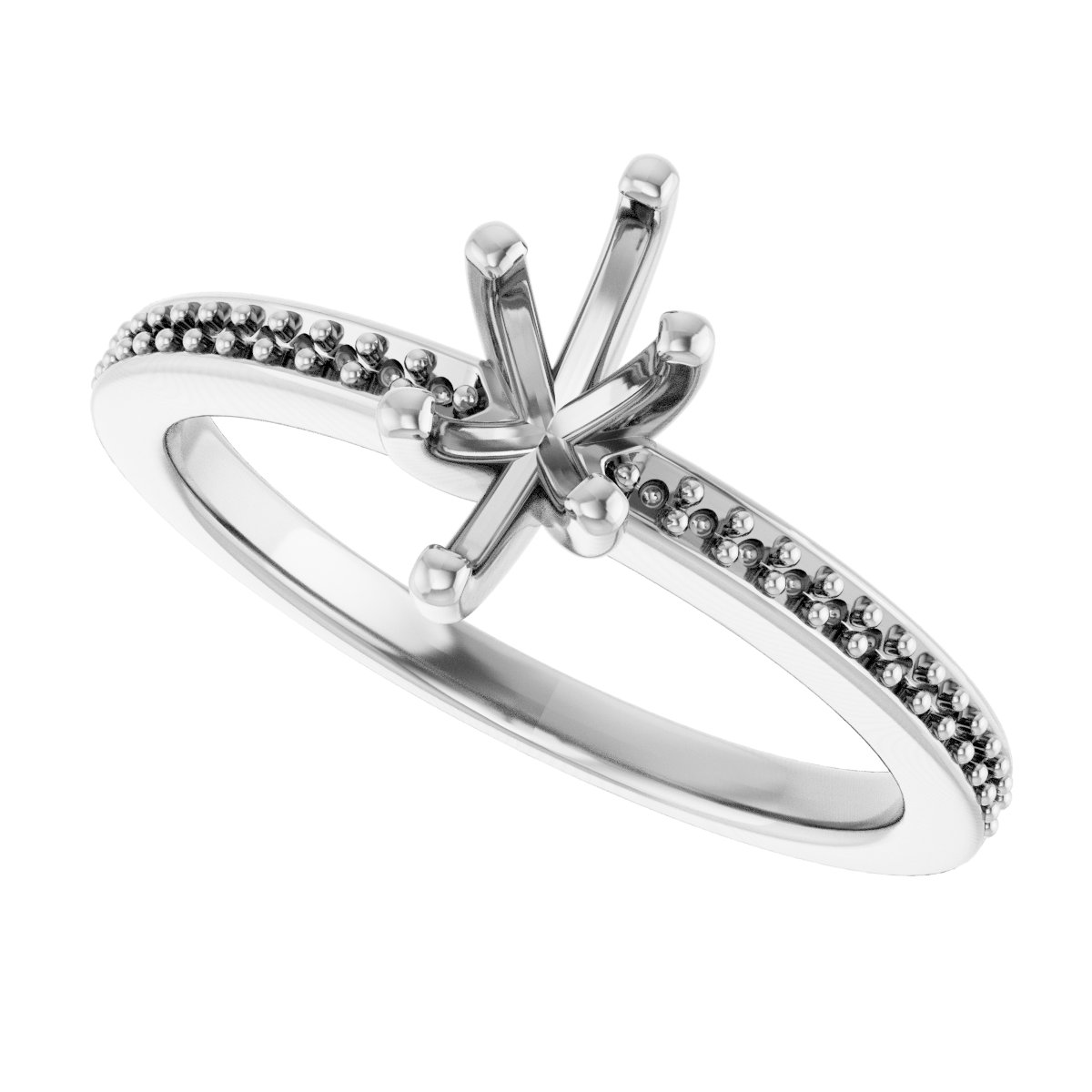 Platinum 8x4 mm Marquise Engagement Ring Mounting fully set