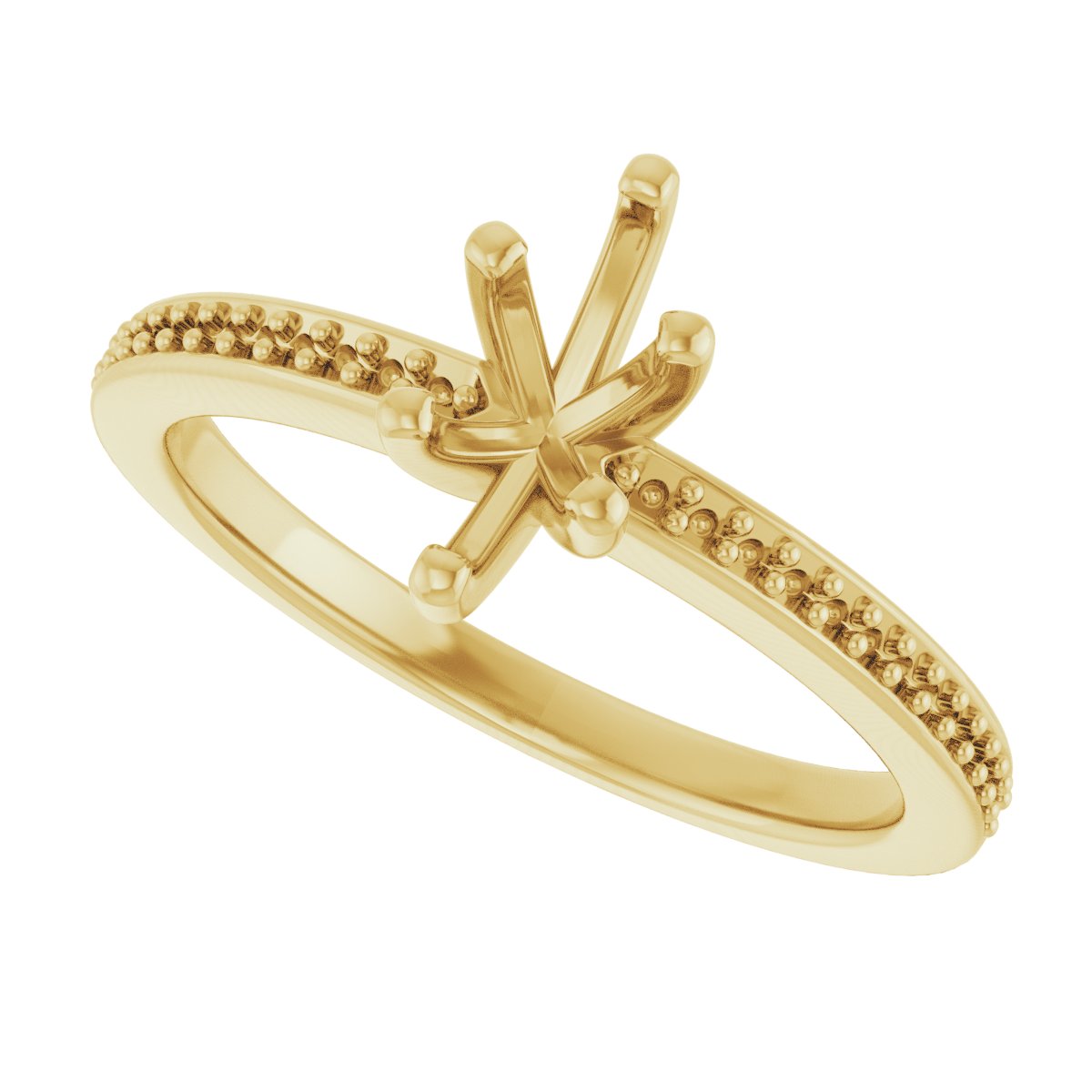 14K Yellow Gold 8x4 mm Marquise Engagement Ring Mounting fully set