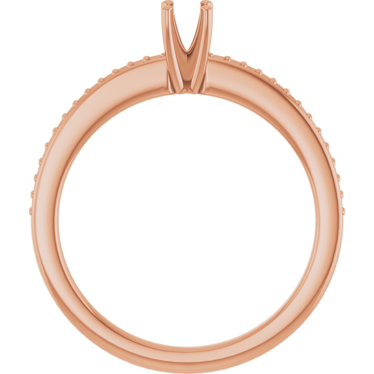 14K Rose Gold 2.5 mm Square Engagement Ring Mounting