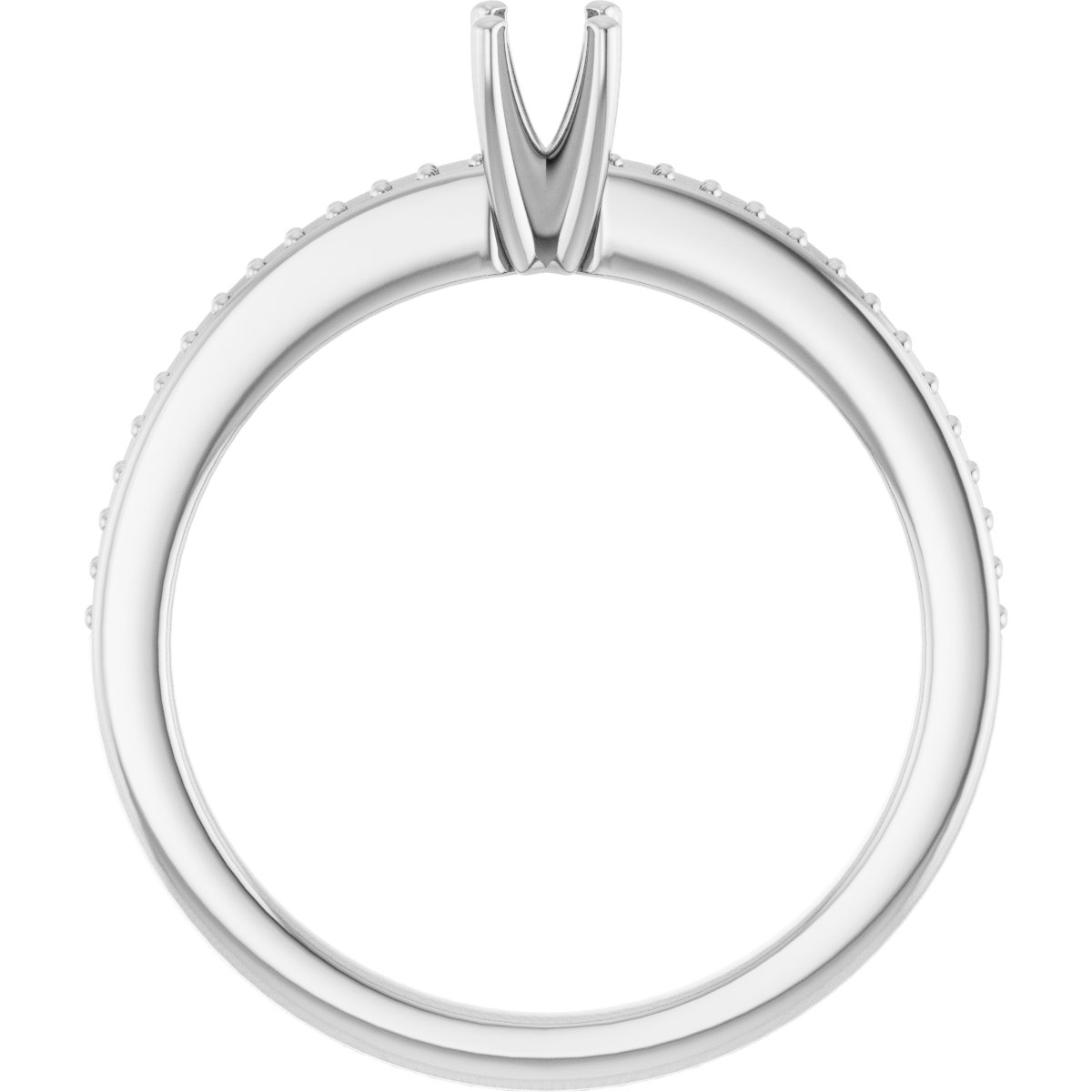 14K White Gold 2.5 mm Square Engagement Ring Mounting