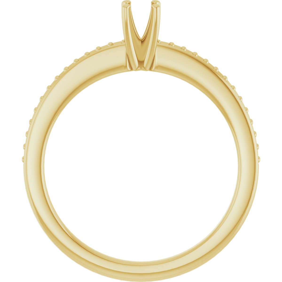 14K Yellow Gold 2.5 mm Square Engagement Ring Mounting