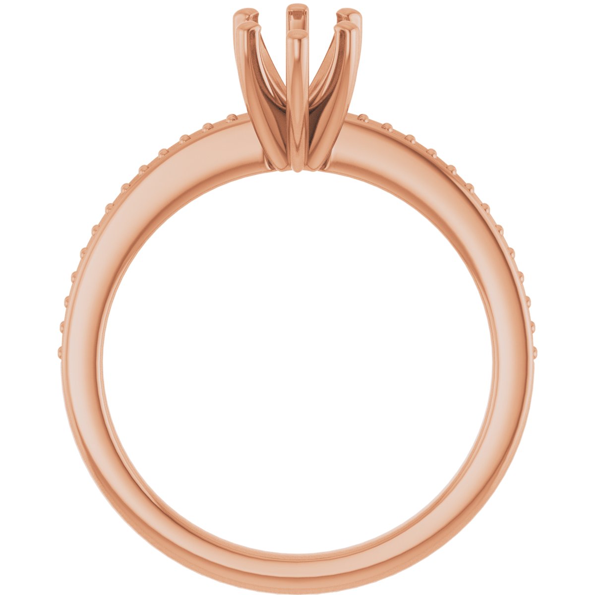 18K Rose Gold 8x5 mm Pear Engagement Ring Mounting