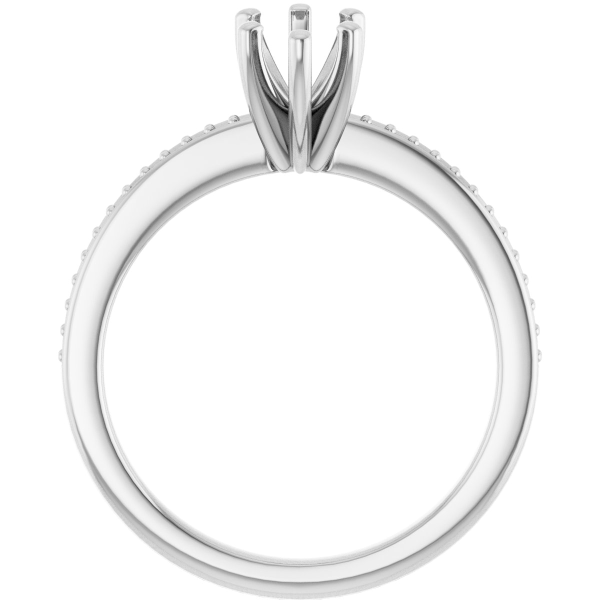 18K White Gold 8x5 mm Pear Engagement Ring Mounting