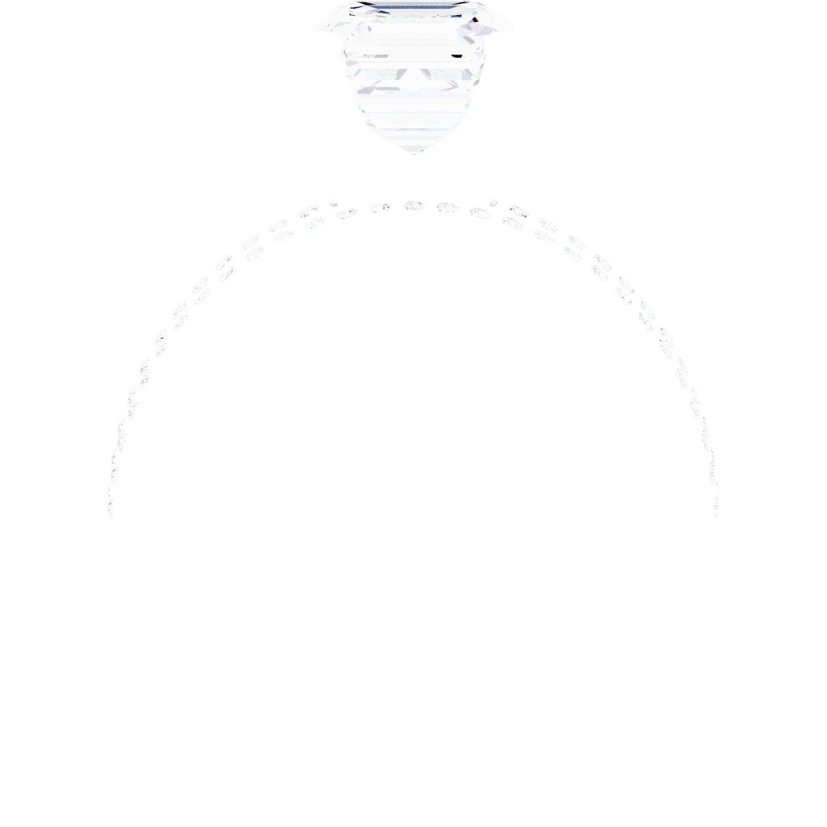 Platinum 7 mm Asscher Engagement Ring Mounting fully set