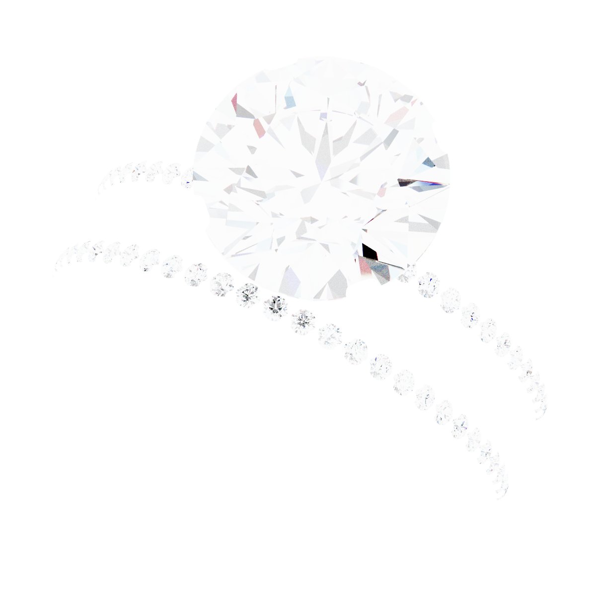 Platinum 9.4 mm Round Engagement Ring Mounting fully set