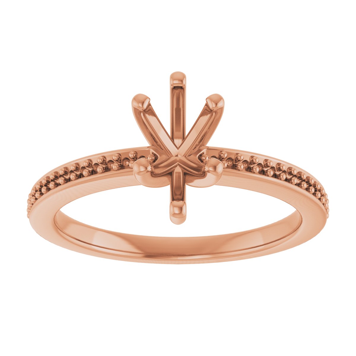 18K Rose Gold 8x5 mm Pear Engagement Ring Mounting