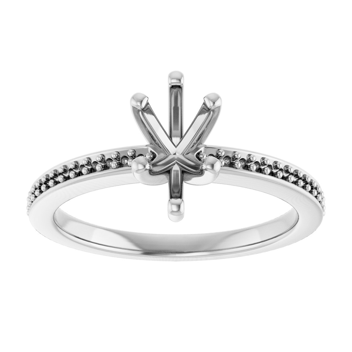 18K White Gold 8x5 mm Pear Engagement Ring Mounting
