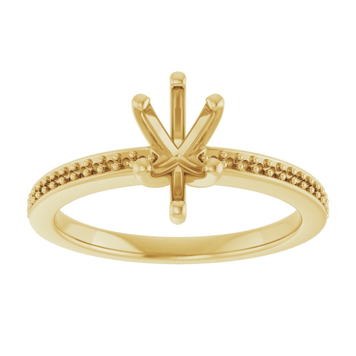 18K Yellow Gold 8x5 mm Pear Engagement Ring Mounting
